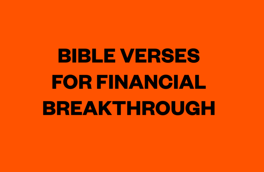 Bible Verses For Financial Breakthrough