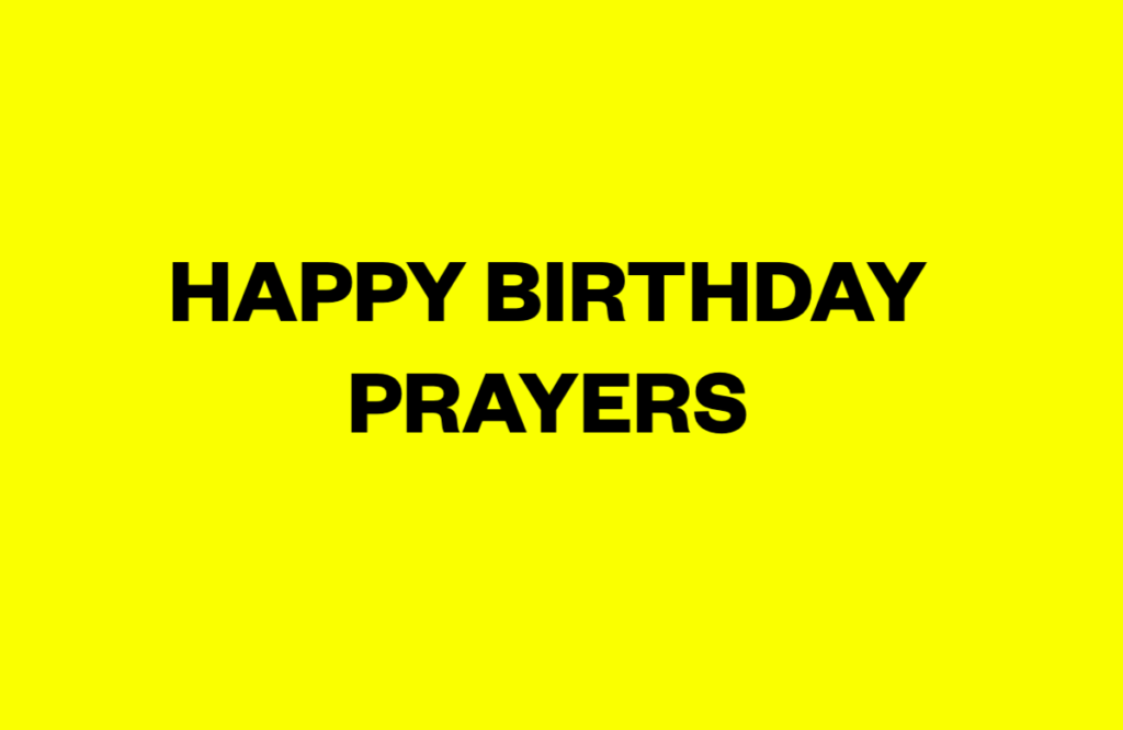 Happy Birthday Prayers